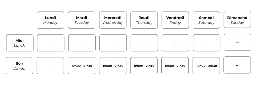 Horaires Terrasses Guilles Automne 2026